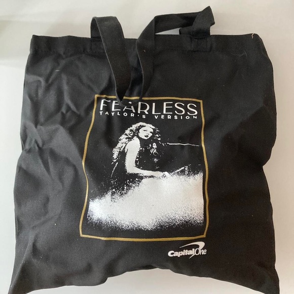 Taylor Swift Fearless Taylor’s Version Capital One Exclusive Black Canvas Tote - Picture 2 of 2